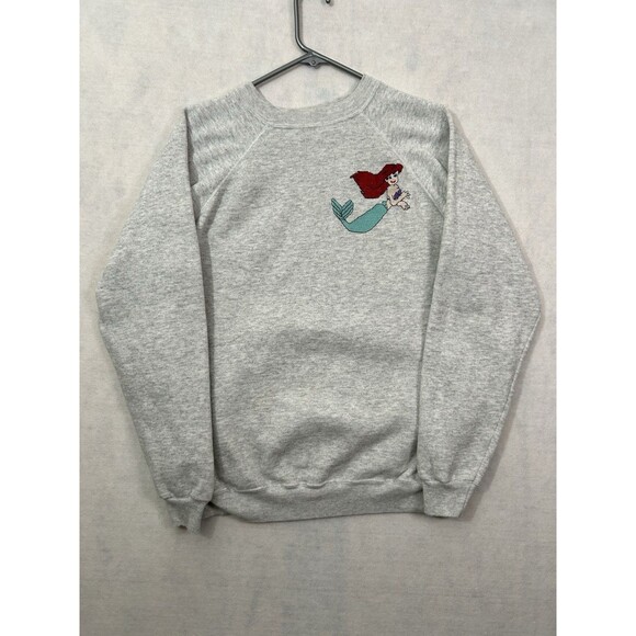 Hanes Tops - Vintage 90s Hanes XL Disney Little Mermaid Ariel Embroidered Sweater USA Vtg